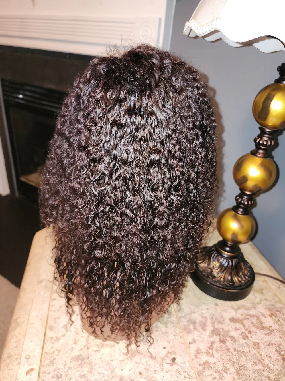 Pure Collection Dark Brown Curly Human Hair Wig